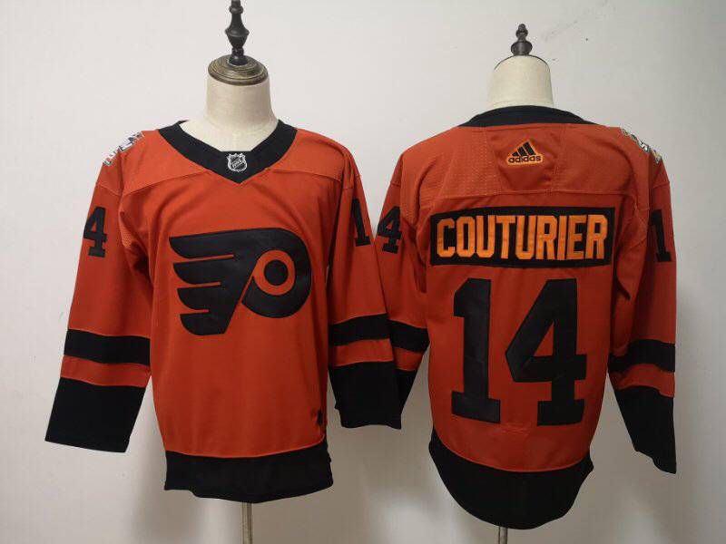 Men Philadelphia Flyers #14 Couturier Orange Adidas Third Edition Adult NHL Jersey